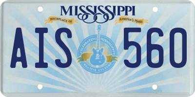MS license plate AIS560