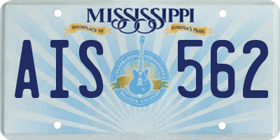 MS license plate AIS562