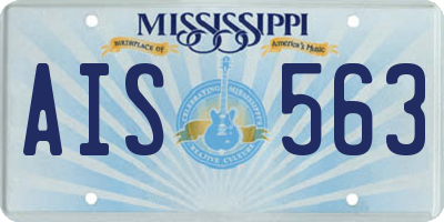 MS license plate AIS563