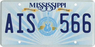 MS license plate AIS566