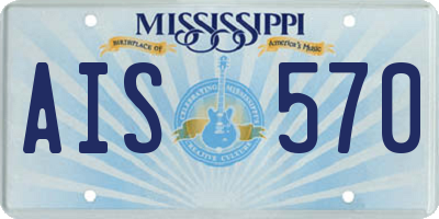 MS license plate AIS570