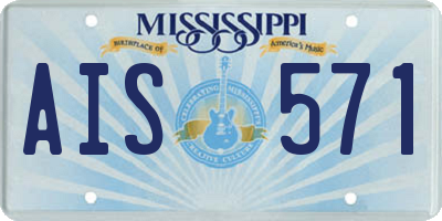 MS license plate AIS571