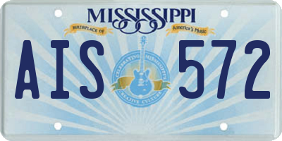 MS license plate AIS572