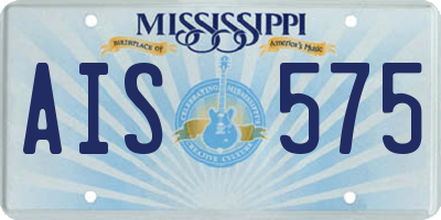 MS license plate AIS575