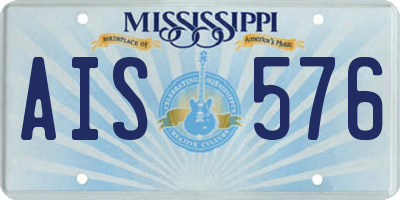 MS license plate AIS576