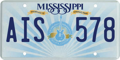 MS license plate AIS578