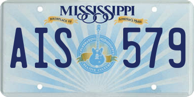 MS license plate AIS579