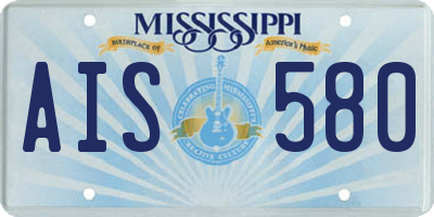 MS license plate AIS580