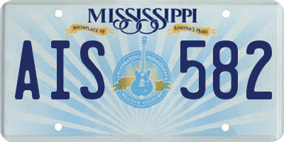 MS license plate AIS582