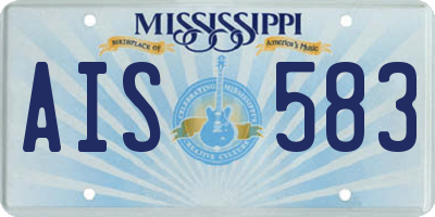 MS license plate AIS583