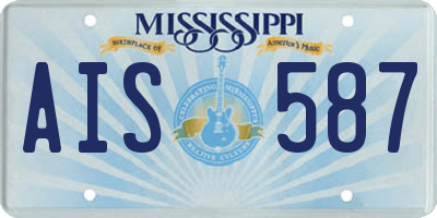 MS license plate AIS587