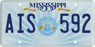 MS license plate AIS592