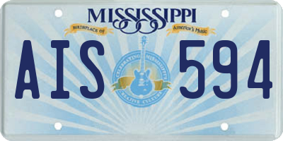 MS license plate AIS594