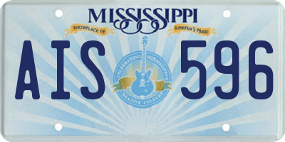 MS license plate AIS596