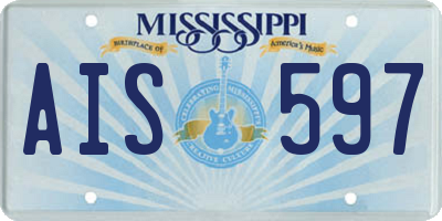 MS license plate AIS597