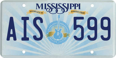 MS license plate AIS599