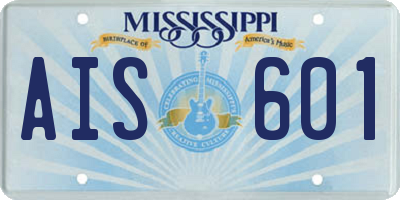 MS license plate AIS601