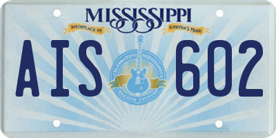 MS license plate AIS602
