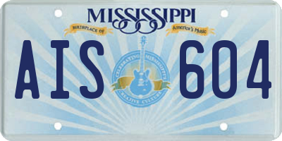 MS license plate AIS604