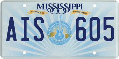 MS license plate AIS605