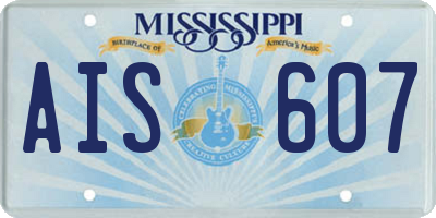 MS license plate AIS607