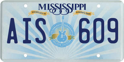 MS license plate AIS609