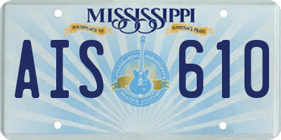 MS license plate AIS610