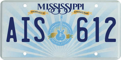 MS license plate AIS612