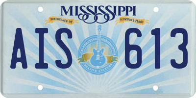MS license plate AIS613