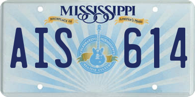 MS license plate AIS614