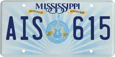 MS license plate AIS615