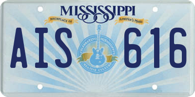 MS license plate AIS616