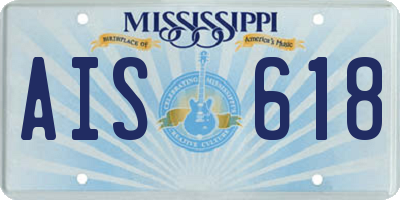 MS license plate AIS618