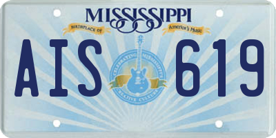MS license plate AIS619