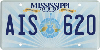 MS license plate AIS620