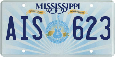 MS license plate AIS623