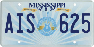 MS license plate AIS625