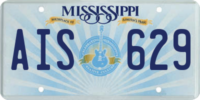 MS license plate AIS629
