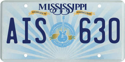 MS license plate AIS630