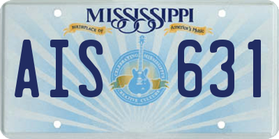 MS license plate AIS631
