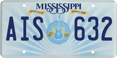 MS license plate AIS632