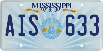 MS license plate AIS633