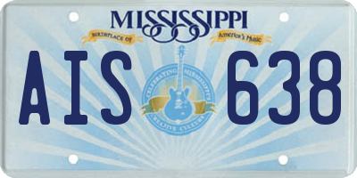 MS license plate AIS638
