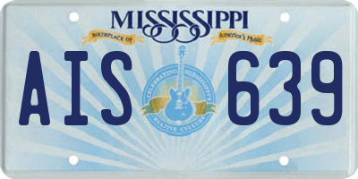 MS license plate AIS639