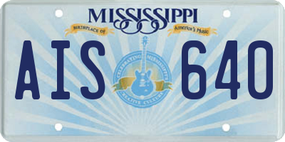 MS license plate AIS640
