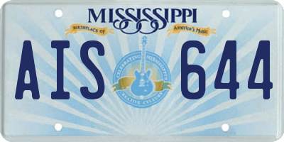 MS license plate AIS644