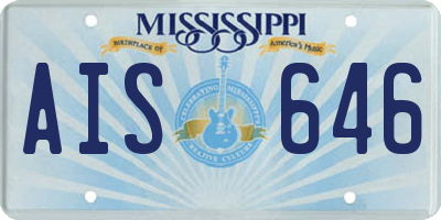 MS license plate AIS646