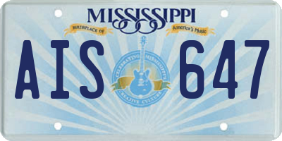 MS license plate AIS647