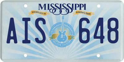 MS license plate AIS648