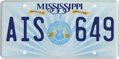 MS license plate AIS649